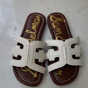 KIDS Sam Edelman White Cutout Slide Sandals